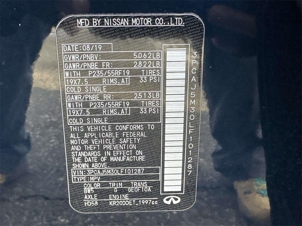 2020 INFINITI QX50 SENSORY AWD